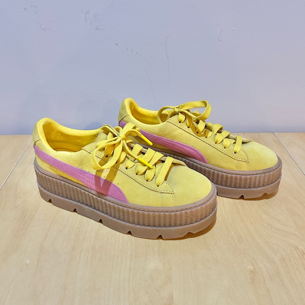 Fenty X Puma Women's Yellow and Pink Platform Sneakers